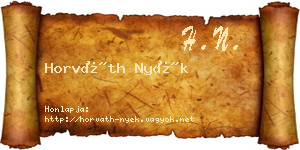 Horváth Nyék névjegykártya